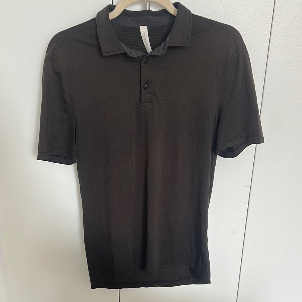 Lululemon Men's Black Polo Collared Shirt Size Small